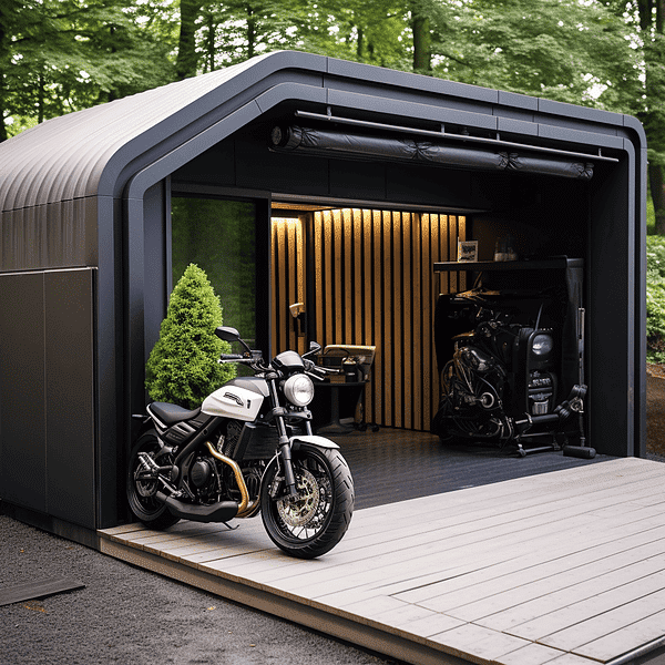 Compact And Efficient Small Space Motorcycle Garage