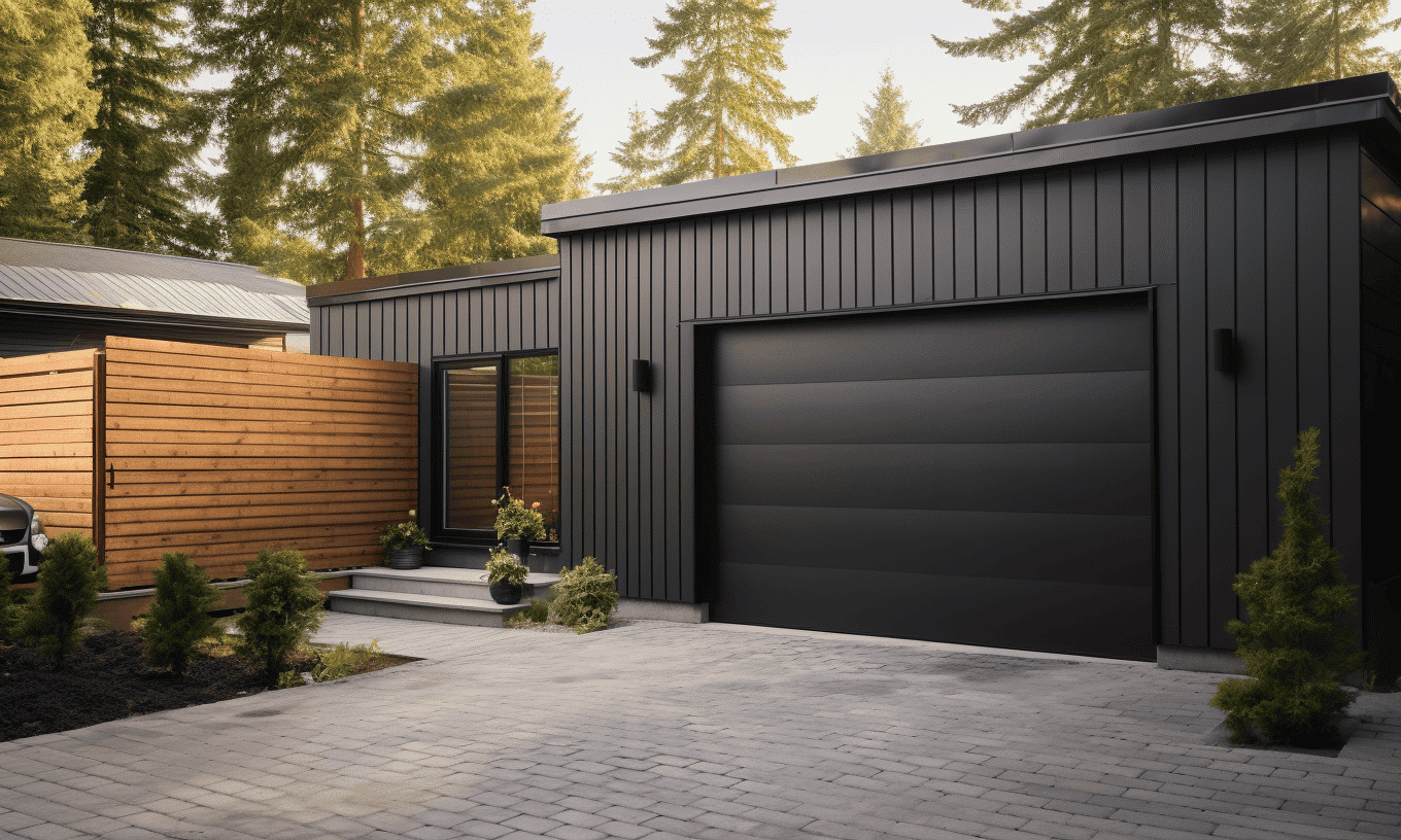 "Expert crew working on custom metal garage construction, tailored to individual customer needs"