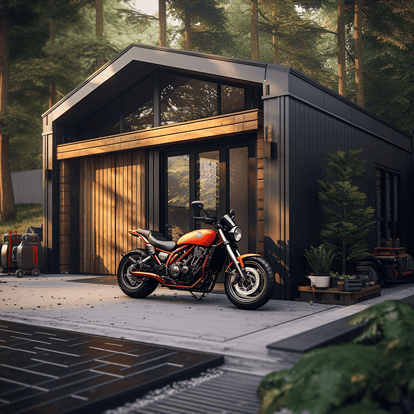 Luxurious Leather And Chrome High End Motorcycle Garage