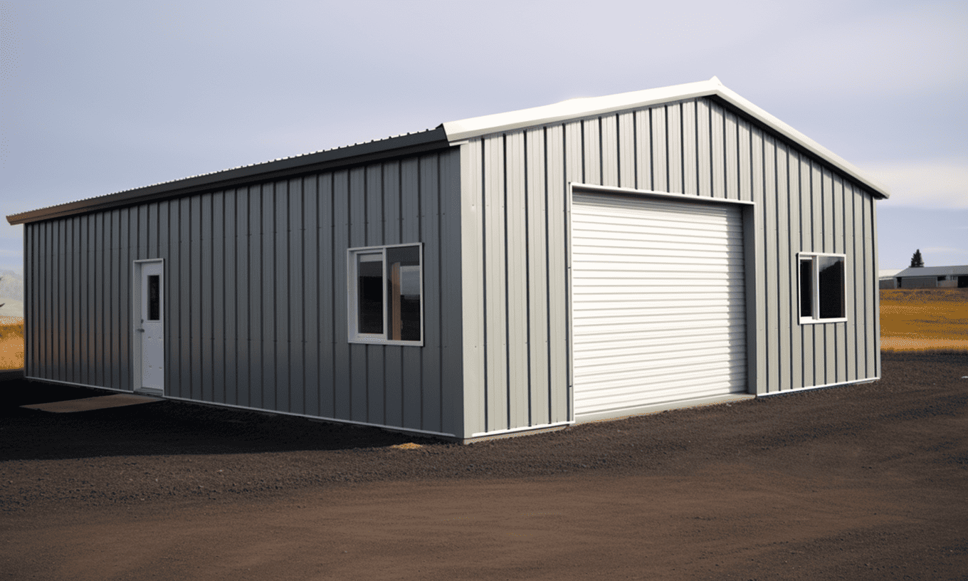 "Custom designed steel garage tailored to meet specific storage requirements." "Custom designed steel garage tailored to meet specific storage requirements."