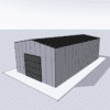 20x40 DIY garage kit showcasing the assembled structure and included materials.