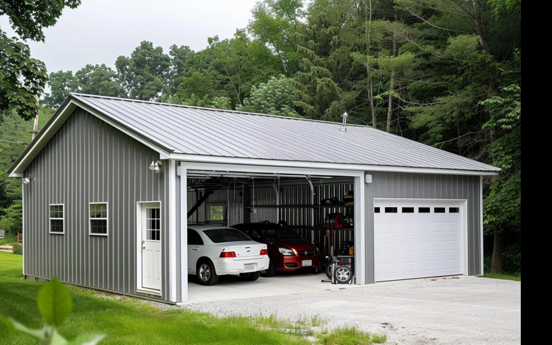 "Modern Alberta home exterior with clean white garage doors"
