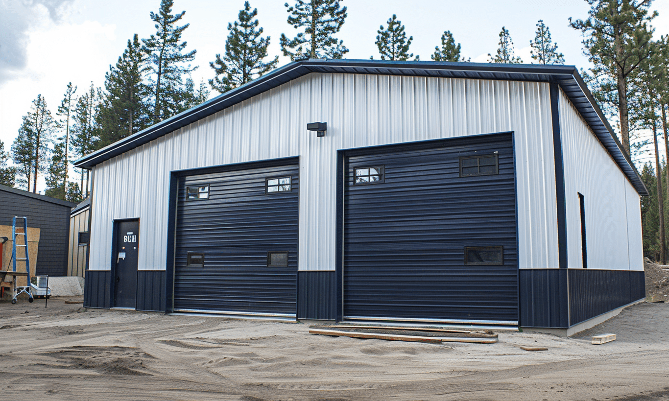 Industrial style Manitoba steel garage kit showcasing robust design and durability