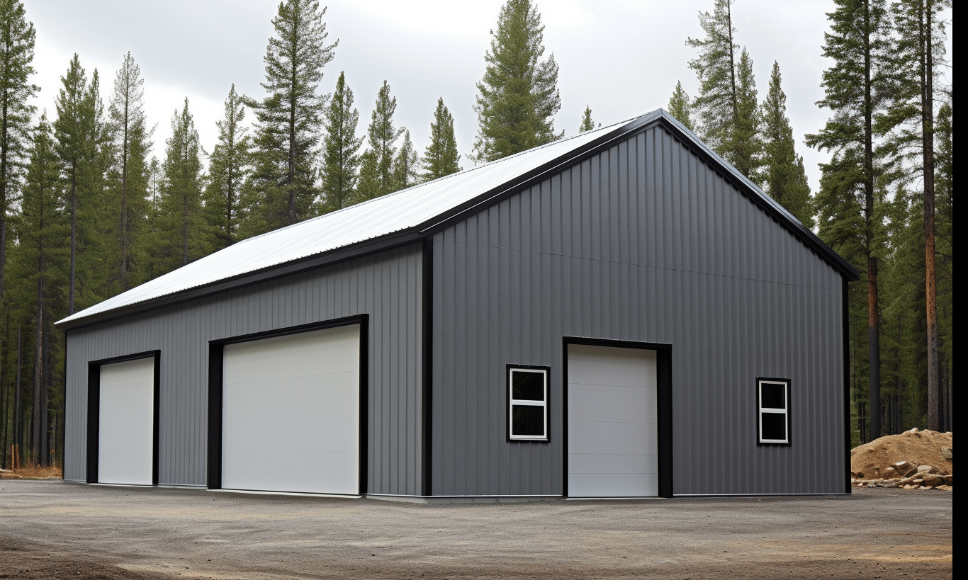 Steel garage kits being assembled in British Columbia, showcasing durable and affordable DIY construction options for homeowners.